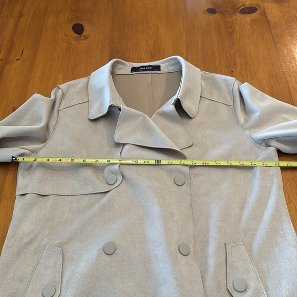 Zara Faux Suede Double Breasted Trench - Picture 9 of 12